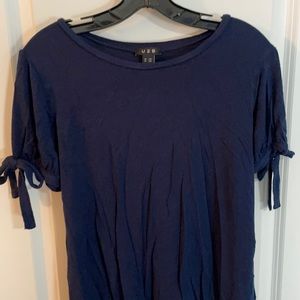 Navy blue bow blouseU2B